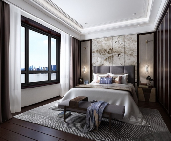 New Chinese Style Bedroom-ID:805601623