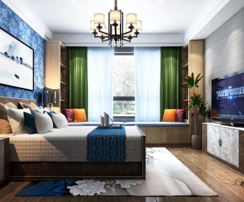 New Chinese Style Bedroom-ID:946466813