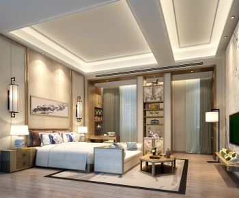 New Chinese Style Bedroom-ID:379879472