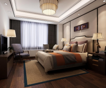 New Chinese Style Bedroom-ID:129178261