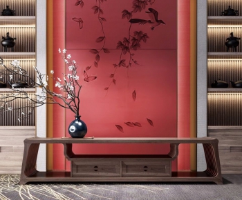 New Chinese Style TV Cabinet-ID:631411386