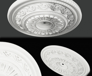 European Style Plaster Carved Top Plate-ID:966648478