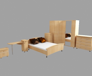 Modern Double Bed-ID:625215182