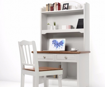 Simple European Style Computer Desk And Chair-ID:887352637