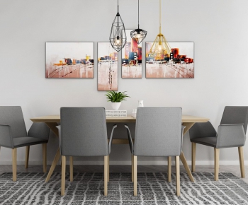 Modern Nordic Style Dining Table And Chairs-ID:703216429