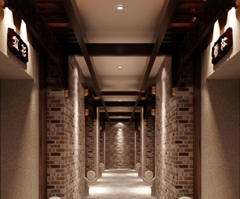 Chinese Style Corridor Elevator Hall-ID:307738227
