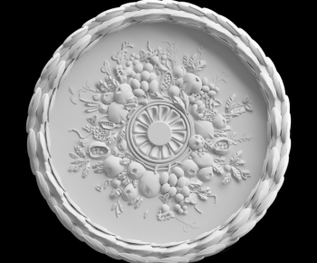 European Style Plaster Carved Top Plate-ID:211237782