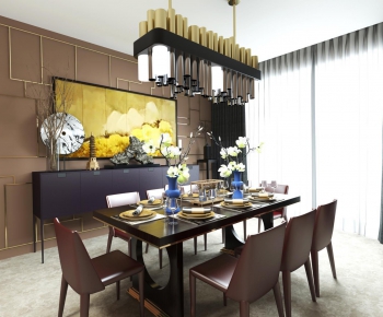 Modern New Chinese Style Dining Room-ID:744025294