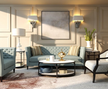 现代美式客厅双人沙发组合沙发-ID:758480953
