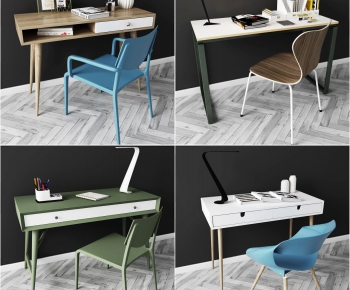 Nordic Style Computer Desk And Chair-ID:131492265