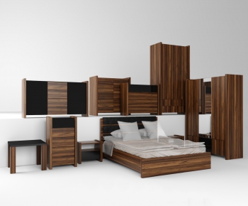 Modern Double Bed-ID:927175842
