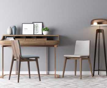 Nordic Style Computer Desk And Chair-ID:502086843