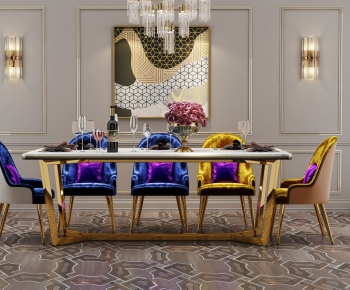 Post Modern Style Dining Table And Chairs-ID:578706243