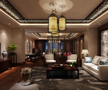New Chinese Style A Living Room-ID:977453514