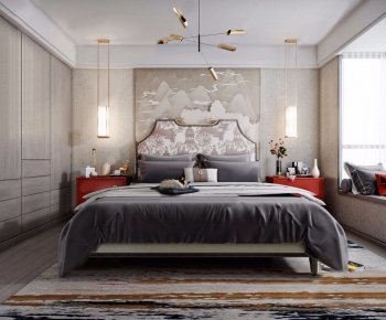 New Chinese Style Bedroom-ID:611853173