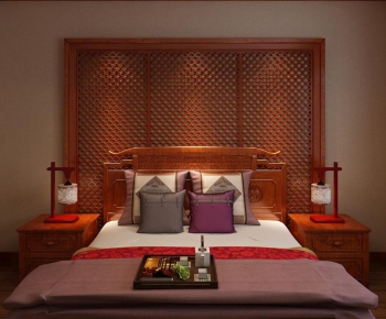Chinese Style Double Bed-ID:139234965