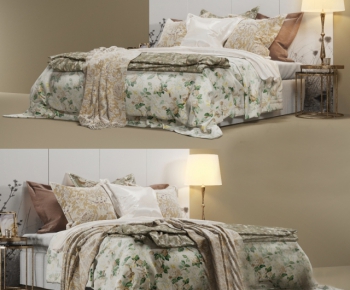 Modern Idyllic Style Double Bed-ID:672177794