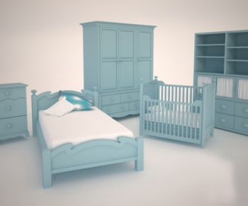 Simple European Style Child's Bed-ID:236928133