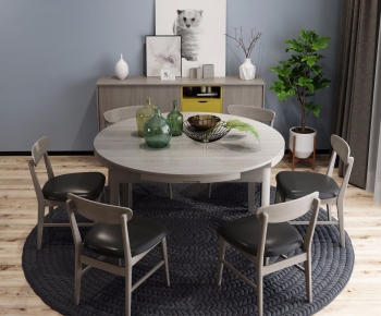 Nordic Style Dining Table And Chairs-ID:844062436