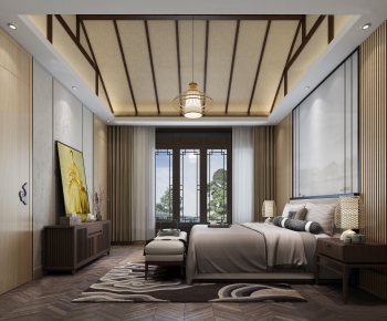 New Chinese Style Bedroom-ID:763182644