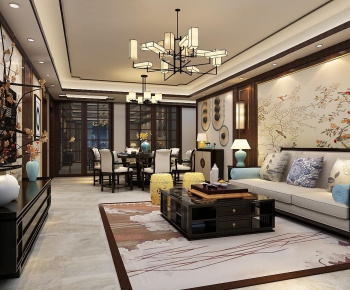 New Chinese Style A Living Room-ID:508468479