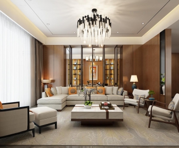 New Chinese Style A Living Room-ID:175621284