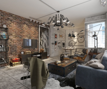 Industrial Style A Living Room-ID:493710117