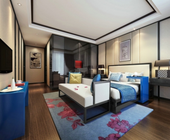 Modern New Chinese Style Bedroom-ID:506927981