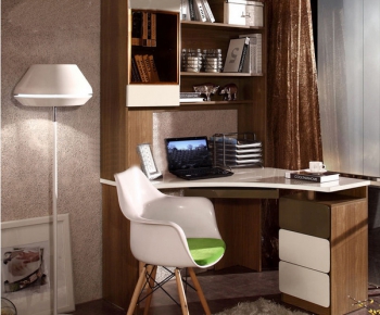 Modern Computer Desk And Chair-ID:595003346