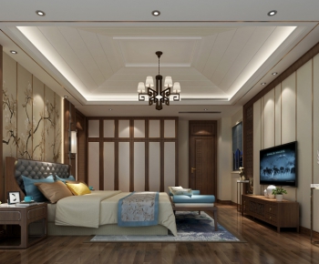 New Chinese Style Bedroom-ID:175358632