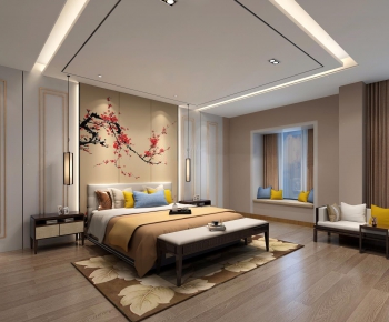 Modern New Chinese Style Bedroom-ID:978660189