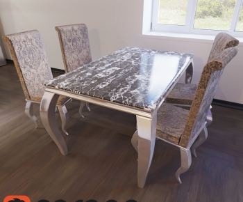 European Style Dining Table And Chairs-ID:362553275