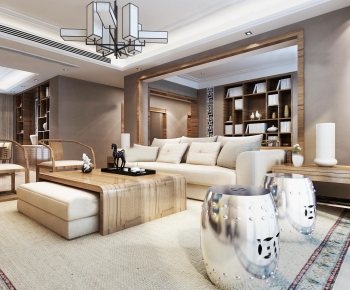 New Chinese Style A Living Room-ID:905440714