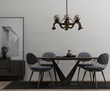 Modern Industrial Style Dining Table And Chairs-ID:796512942
