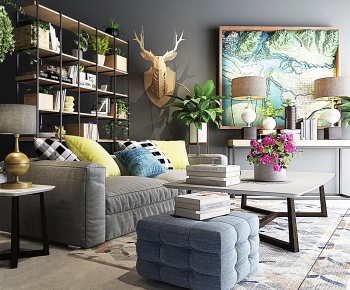 Modern Nordic Style A Living Room-ID:829354681