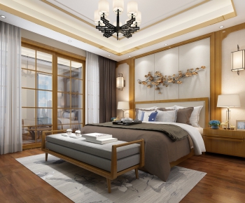 New Chinese Style Bedroom-ID:546344343