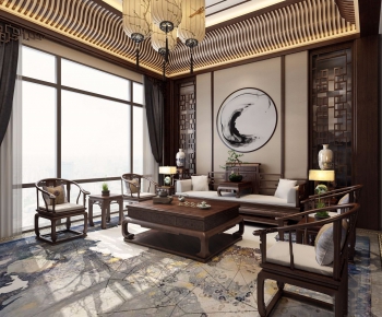 New Chinese Style A Living Room-ID:369684317