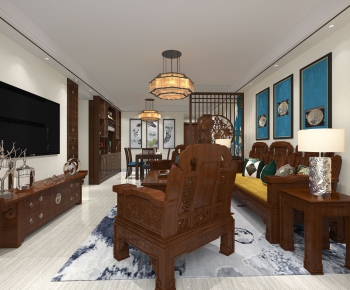 Chinese Style A Living Room-ID:801249474