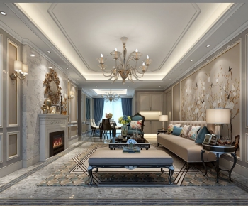 New Classical Style A Living Room-ID:422882815