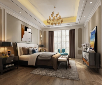 Modern Simple European Style Bedroom-ID:439614736