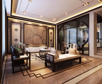 New Chinese Style A Living Room-ID:867855979