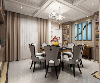 New Chinese Style Dining Room-ID:986561382