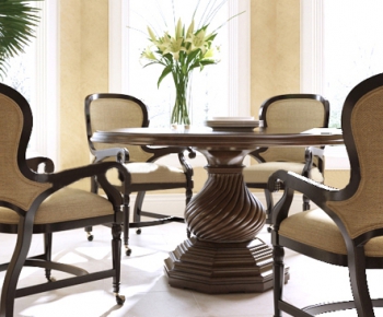American Style Dining Table And Chairs-ID:911458696