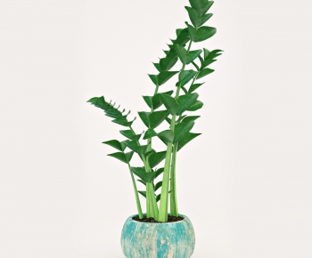 Modern Potted Green Plant-ID:214322527