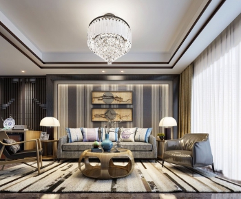 New Chinese Style A Living Room-ID:198047735