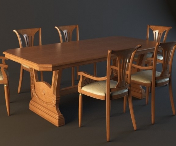 American Style Dining Table And Chairs-ID:256838279