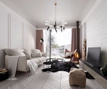 Nordic Style A Living Room-ID:133450792