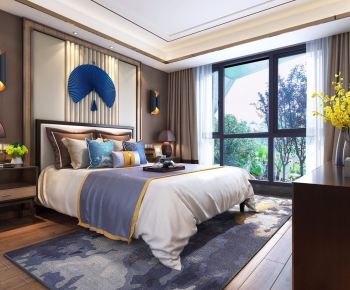 New Chinese Style Bedroom-ID:491850964