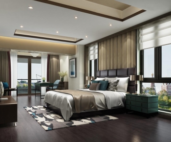Modern New Chinese Style Bedroom-ID:709508886
