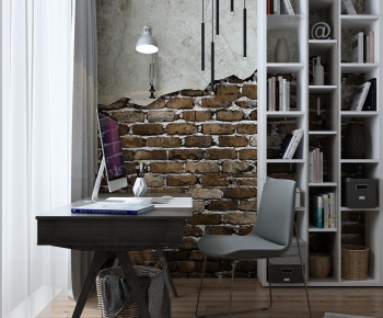 Nordic Style Computer Desk And Chair-ID:543895763